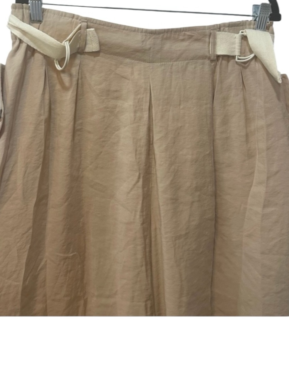 Anthropologie Safari Wide Leg Cargo Belt Flowy Pants in Tan Size Medium - Picture 7 of 14